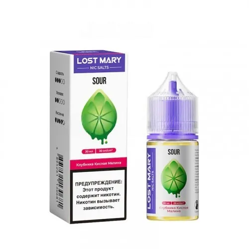 Strawberry Sour Raspberry (Кислая Клубника с малиной) 20мг LOST MARY SOUR SALT 30мл Жидкость